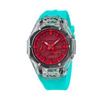 CASIO Unisex skystųjų kristalų/analoginis dvigubo ekrano serijos raudonas laikrodis GA-2100-4A(Watch4--) brown