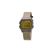 CASIO Custom Collection Kvarcinis Mechanizmas Nailoninis Dirželis Laikrodis Vyriški Laikrodžiai Auksinis Ciferblatas A158WEA-9(Watch5--Luma-07) Beige Band brown