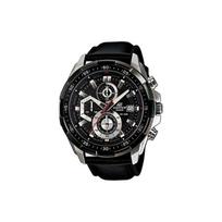 Casio Edifice Red Bull F1 komandos bendradarbiavimo stiliaus vandeniui atsparus trijų rodyklių trijų ciferblatų vienaragis laikrodis, kvarcinis mechanizmas, natūralios odos dirželis EFR-539L-1AV Random Watch Box,Black Dial black