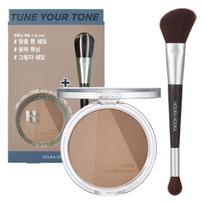 Holika Holika Tone Tuning Shading + Brush Set, 1 Set, 01 Cool Grown white