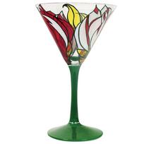 Coyote Tulipa Hand-Painted Martini Glass
