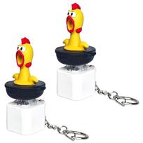 Screaming Chicken Button Keychain Light-Up Sound Chicken Sensory Stress Relief Button Toy Sound Light Bag Charm Decoration yellow