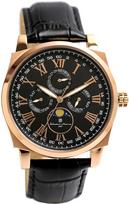 Watch Moon Phase Multi Calendar 5 ATM Water Resistant Business Formal Leather Belt Limited Model Black Pink Gold [Salvatore Mara] Men's SM22105S-PGBK juoda