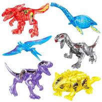 Krištolinis dinozauras LEGO LEGO rinkinys 6 blokas Tyrannosaurus Velosit Raptor ir kt. blue