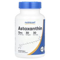 Nutricost, Astaksantinas, 12 mg, 30 minkštųjų kapsulių