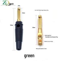 Ziguan 32A 4mm Solder-Free Gold-Plated Brass Banana Plug juoda