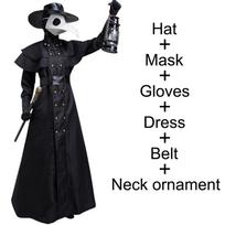 Geriausias maro gydytojo kostiumas Būkite visų kalbos tema su šiuo Helovino viduramžių gobtuvu, apsiaustu, kauke ir skrybėle vienuolių Cosplay L juoda