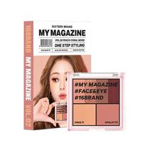 16 Brand My Magazine makiažo paletė 8,5 g, Vol 02 Persikų koralų nuotaika, 1 vnt. beige