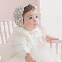Little Tiny Toddler Joanne Lace Bonnet Hat, 16 x 19 cm, white, Popular baby clothes in Korea gray
