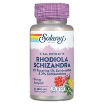 Solaray, Rhodiola ir Schisandra chinensis, 500 mg, 60 daržovių kapsulių