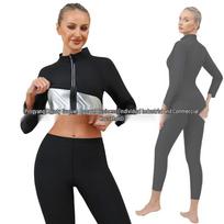 Moterų ekstremalus prakaito sauna kostiumas: Sportas, Joga, Bėgimas - Prakaitą sugeriantis, Prigludęs. Medium black