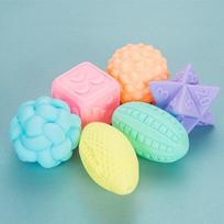 TT Pet Puppy Cube Squeak Toy 6-Piece Set, Mixed Colors, 1 Set beige