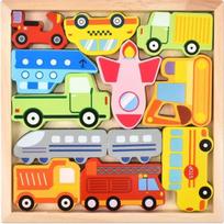 Oz Toy Wooden Balance Picture Matching Domino Puzzle Transportation, Korean popular puzzles white