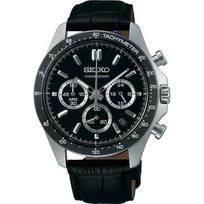 Seiko vyrų SBTR021 (Dvasia) Apvalus laikrodis juodas nerūdijantis daugiafunkcis analoginis