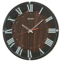 Seiko Clock KX397B Wall Dark Diameter 320x46mm Clock, Natural, Radio-Controlled, Analog, Brown, white