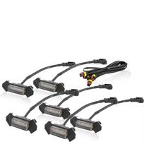 Automobilio LED dienos žibintas Lengvas montavimas Patvarus dienos žibinto grotelės Geltona šviesa 6pcs-Black Shell-White