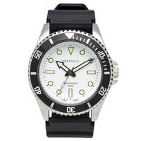 CREPHA Suitable for Quiet Second Japanese Quartz 10 ATM Water Luminous Rubber 20mm Men's Watch, Exams, Hand, Analog, Movement, Resistant, Indices, white