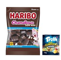 HARIBO Šokoladiniai Zefyrai Dalijimosi Dydis 200g Trolli Rūgštūs Guminukai Mini Dydis 10g [Šaltas Pristatymas] + ruda