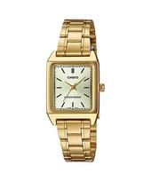 Casio LTP-V007G-9E Women's Rectangular Gold Tone Stainless Steel Dress Watch with Gold Index Dial auksas
