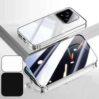Magnetinis Anti-Peep Privacy dėklas skirtas Xiaomi 15T 15 14 Pro/ Ultra Redmi Note 15 14 13 Pro/ Pro+ 5G su grūdinto stiklo apsauginiu dangteliu Telefonų apsauginiai kampai Xiaomi 14 sidabras
