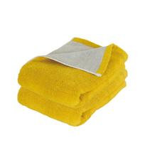 Face towel Imabari certified 2-piece set thick absorbent made Japan 3480cm 100 cotton reversible MimosaGray yellow