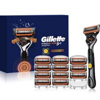 Gillette Proglide Power Razor Handle + Razor Blade 12p Set, 1 Set blue