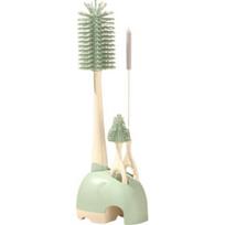 Jolly Life Silicone Baby Bottle Brush + Holder Set Standard, Green, 1 Set gray