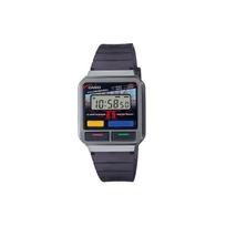 CASIO unisex standartinės serijos juodas laikrodis A120WEST-1AJR A120WEST-1AJR Black Strap gray