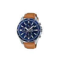Casio EDIFICE Series Classic Racing Quartz Movement Leather Strap Japanese and Korean Watch Men's Watch Blue Dial EFR-546L-2AV mėlyna
