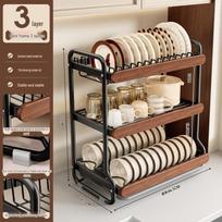 Mid-Century Modern 3-Tier Kitchen Dish Drying Rack white
