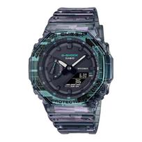 Casio G-SHOCK serija Matmenų era Ledo atsparumo Kaukės rašto Madingas Kvarcinis mechanizmas Dervos dirželis Japonų ir Korėjiečių laikrodis Vienodas vyrams GA-2100NN-1APR juoda