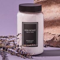 [Herscent Bath Salt] Epsom Salt Natural Bath Salt Peppermint & Eucalyptus, 500g, Lavender black