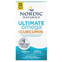 Nordic Naturals, Ultimate Omega + Curcumin, 60 minkštųjų gelių