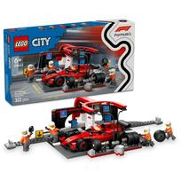 LEGO City F1(„RFerrari“ lenktyninio automobilio sustojimo žaislinis blokas, edukacinis 6789, transporto priemonė, mini automobilis, 60443 black