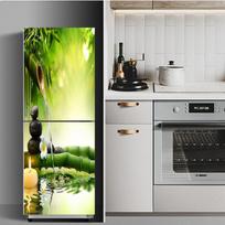 Šaldytuvo lipdukai Šaldytuvo dangčio durys Kraštovaizdis Augalas Jūra Vinilas Lipnus virtuvės baldai Dekoras Apvyniojimas Šaldiklio lipdukas „Pasidaryk pats“ 60x150cm yellow