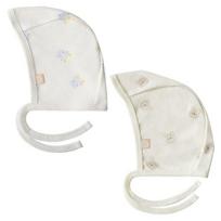 Baby&I bonnet 2-piece set, FREE (16 x 11 cm), white, cream, Popular baby clothes in Korea white