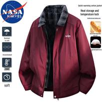 NASA MARVEL Men's Winter American Retro Padded Jacket L vyno raudonos spalvos