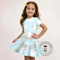 Sanrio Cinnamoroll 3D spausdinta suknelė Mergaitėms Vasarinė Nauja princesės suknelė Laisvalaikio Karštai parduodama Stilinga Namų drabužiai Suknelės 120 white