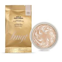 THE FACE SHOP FMGT Gold Collagen Ampoule Light Foundation Refill, 201 Apricot Beige, 1 piece beige