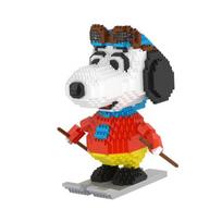 Komiksai Nanoblock - Šuniukas Pilotas ir Viščiukas Snoopy Blokas, Šuniukas Pilotas ir Viščiukas, Populiarūs Korėjos žaislai Puppy Pilot and Chick gray
