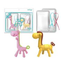 Ange teether 2-piece set, nipple, giraffe pink, horse, random delivery (silicon clip), 1 set, Korean baby products white