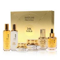 Shirim 24K aukso Prestige 6 dalių rinkinys (tonikas, emulsija, esencija, ampulė, paakių kremas, stangrinamasis kremas), 1 komplektas beige