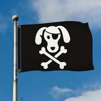 1pc a Pirate-Themed Dog Skeleton Flag Made from Durable 100% Polyester, Suitable for Outdoor Decoration in Gardens, Homes, Dorms, And More. It Feature 60x90cm white