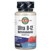 KAL, Ultra B-12 Methylcobalamin, Raspberry, 10,000 mcg, 30 micro tablets