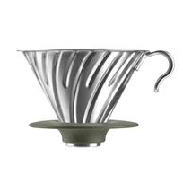 HARIO V60 Metalinis lašintuvas 1–4 puodeliams Sidabrinis Pagaminta Japonijoje O-VDM-02-HSV gray