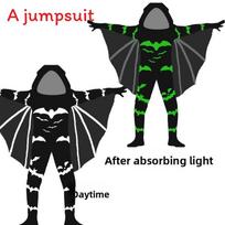 Helovino Vaikų Kostiumas Berniukams Vaiduoklis Skeletas Sceninėms Estetikai Cosplay Vaikams Nuo 3 Iki 8 Metų Glow Bat,140cm black