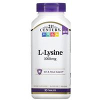 21st Century, L-Lysine, 1,000Mg, 90 Tablets