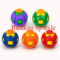 Press To Spin Fidget Toy 3D Printed Spinner Ball 2-In-1 Desk Finger Toy Stress Relief Gift For Office School multi