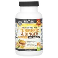 BioSchwartz, Turmeric and Ginger with BioPerine, 2,000 mg, 160 Veggie Capsules (500 mg)