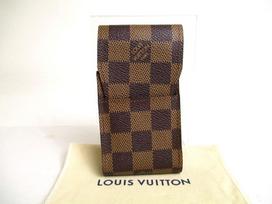 Authentic LOUIS VUITTON Damier Brown Leather Cigarette Case Tabacco Case #a491  Open box